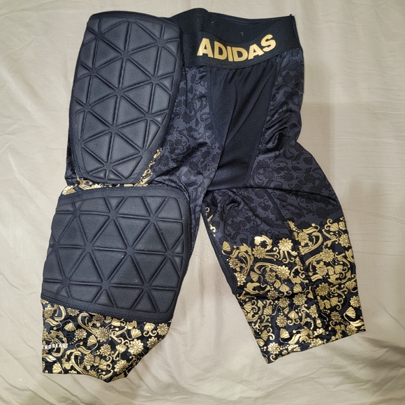 Euc Adidas Mens Padded Shorts - Black and Gold. - Picture 1 of 6